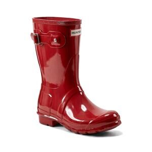 Hunter Women's Original Short Gloss Rain Boots in Military Red, US Sz 10